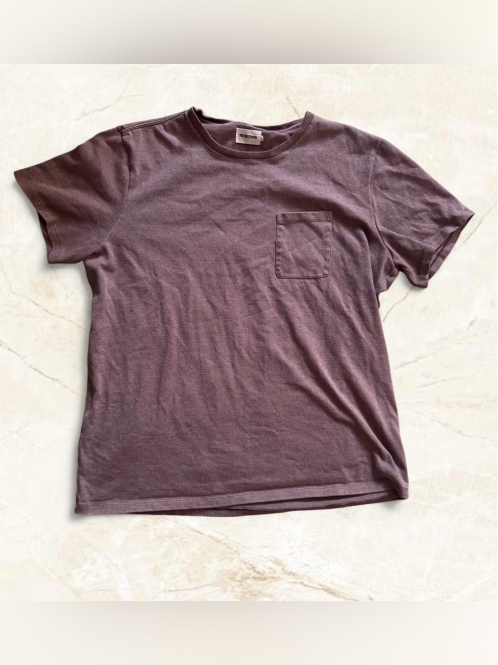 Taylor Stitch Men's, The Heavy Bag Crewneck T-Shirt, With Pocket Brown XL/XXL